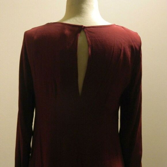 Mango‎ Dress Burgundy Red Swing Mini Dress Size 8 - Picture 4 of 8